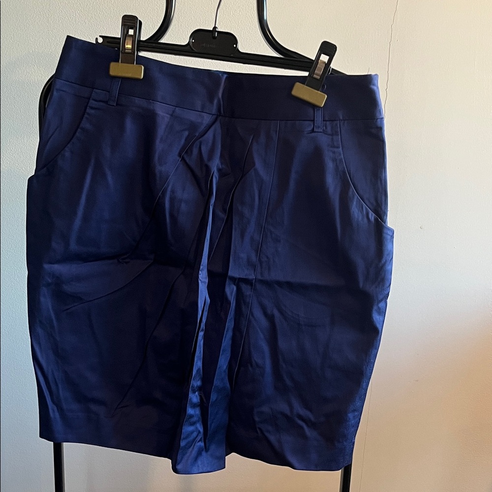 Karen Millen Navy Midi Skirt with Front Pleat